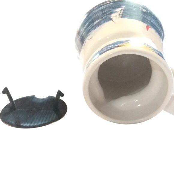 Galleyware Nautical Ceramic Travel Mug With Lid and Anti-Skid Base-16 oz - Picture 7 of 12
